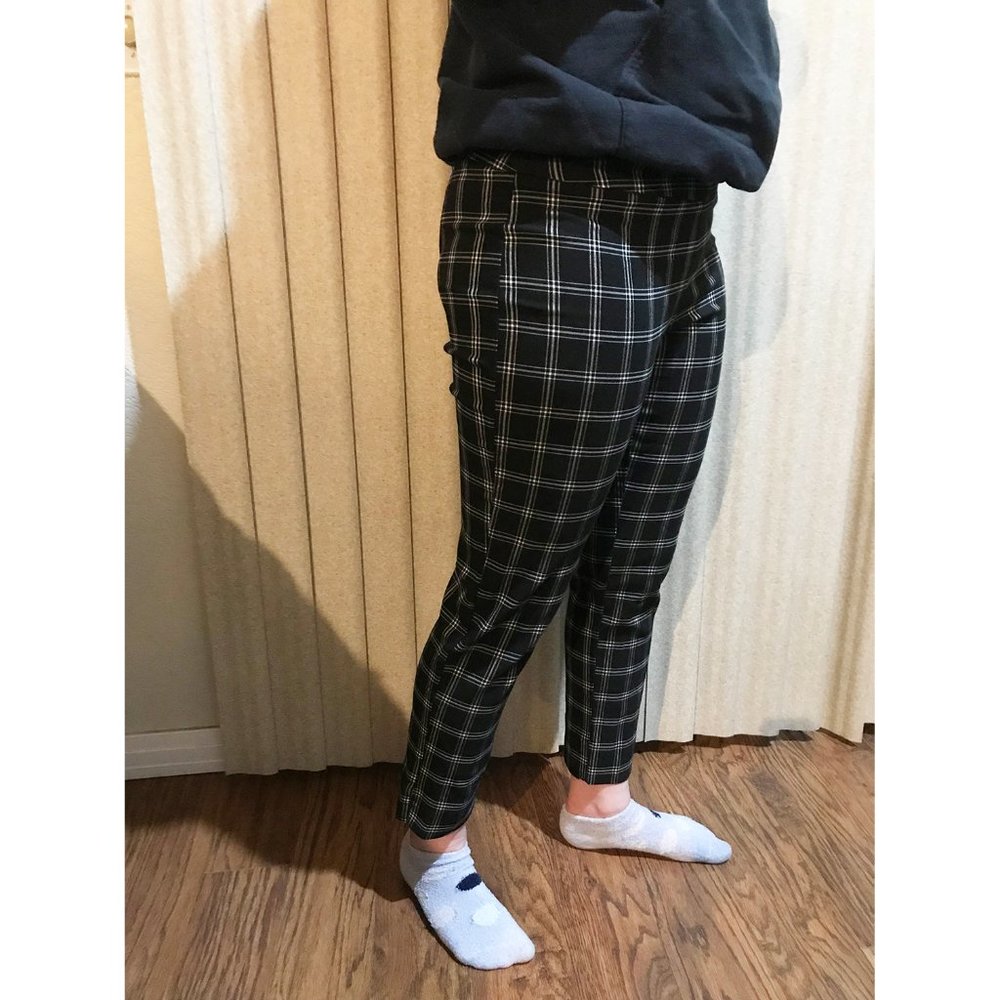 Straight Leg Checkered Pants